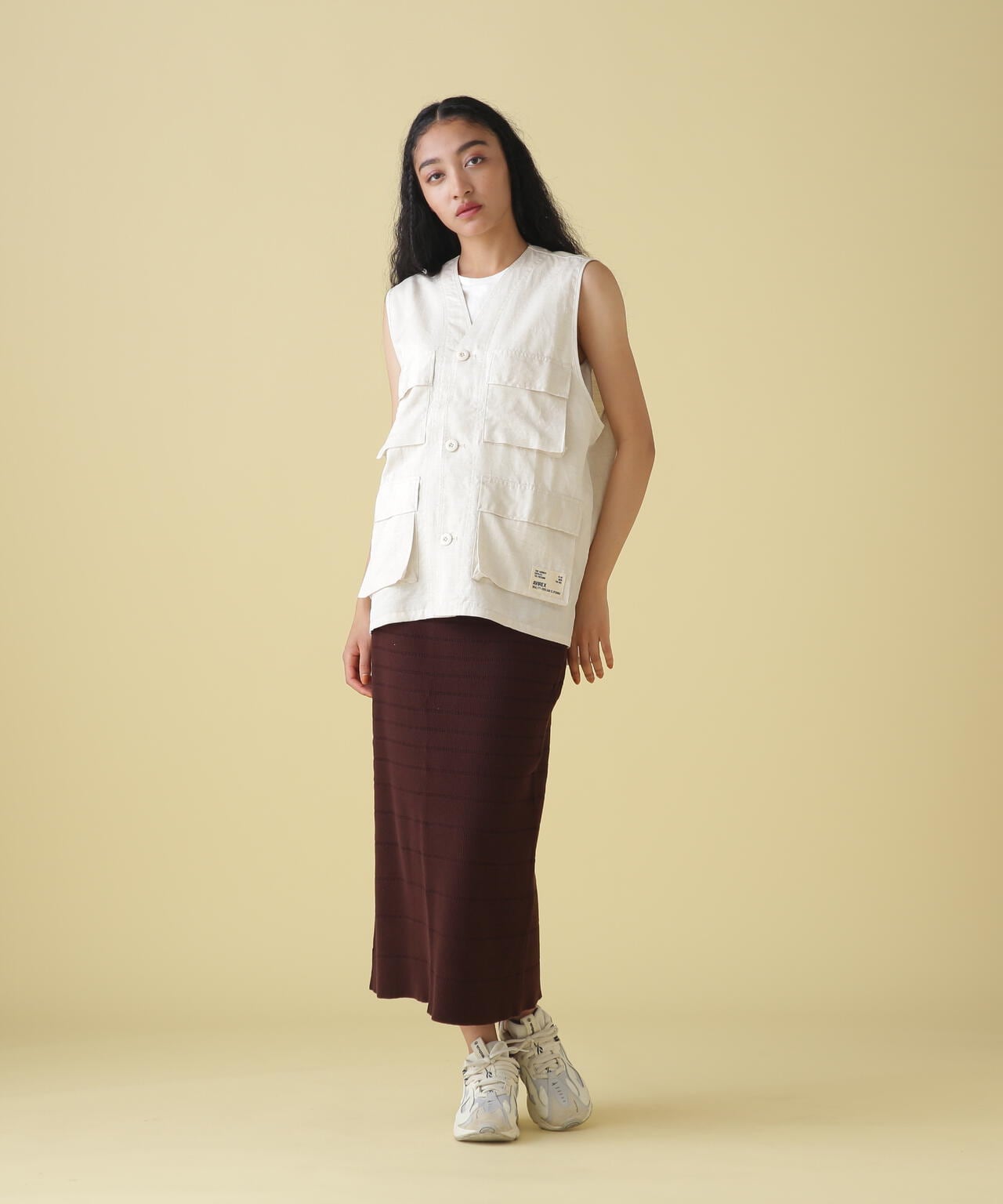 PANEL BORDER KNIT SKIRT/ パネルボーダーニットスカート