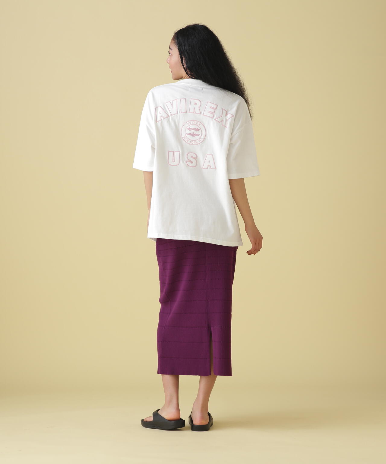 PANEL BORDER KNIT SKIRT/ パネルボーダーニットスカート