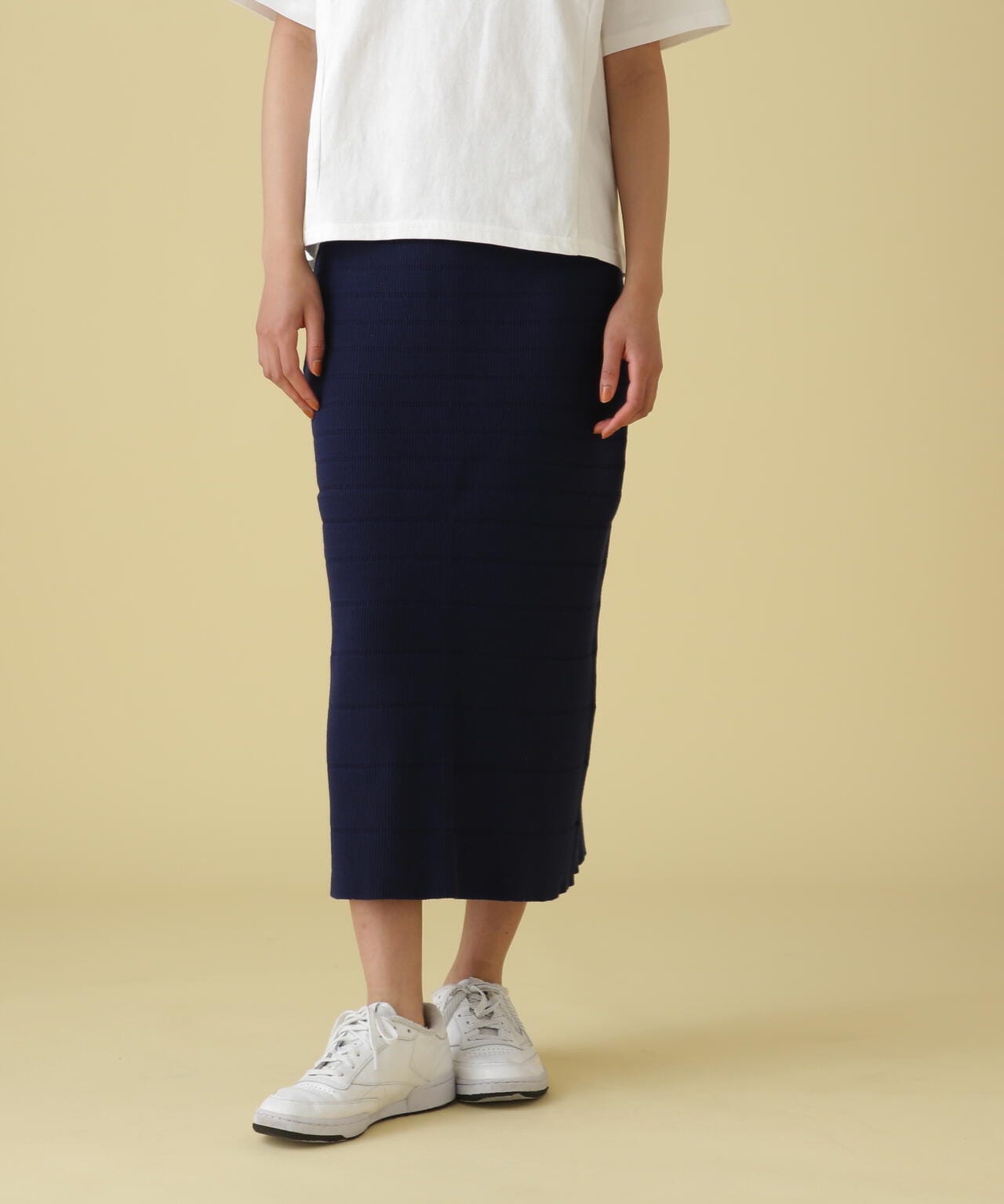 PANEL BORDER KNIT SKIRT/ パネルボーダーニットスカート | AVIREX