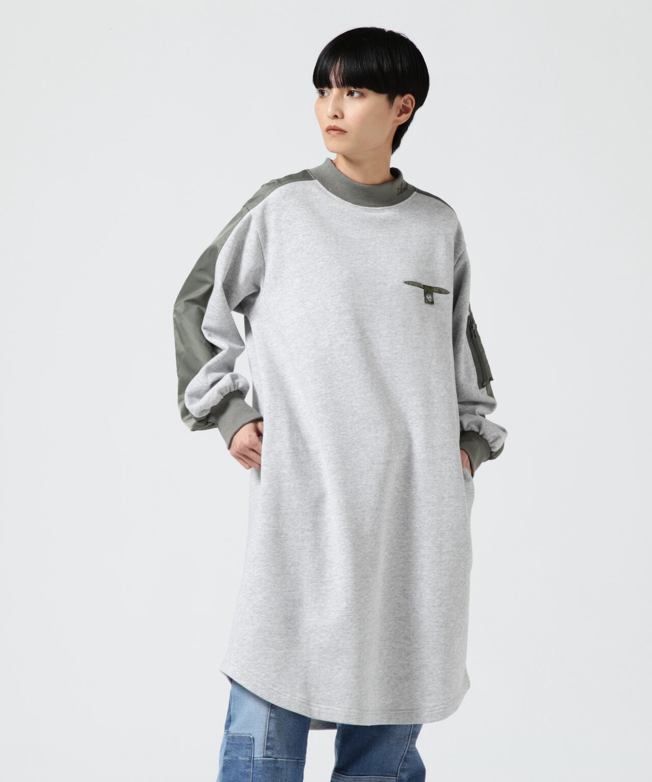 MILITARY SWEAT ONEPIECE/ ミリタリースウェットワンピース