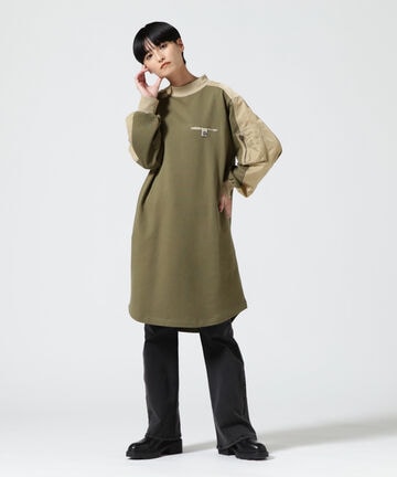 MILITARY SWEAT ONEPIECE/ ミリタリースウェットワンピース