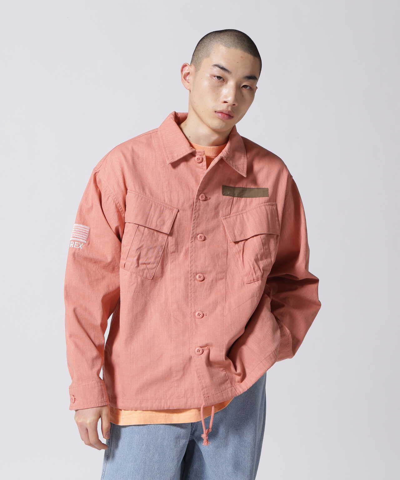 WEB&DEPOT限定》PIGMENT DYED FATIGUE SHIRT / ピグメント ダイ