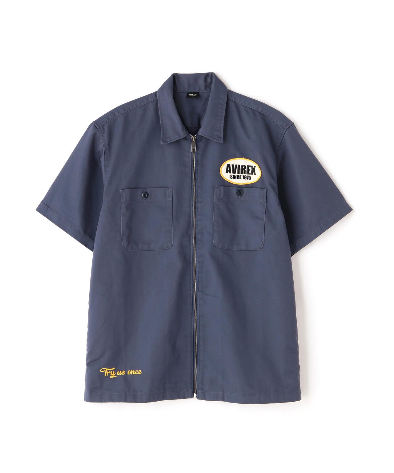 《WEB&DEPOT限定》SHORT SLEEVE ZIP UP WORK SHIRT /ジップアップ ワークシャツ / AVIREX 