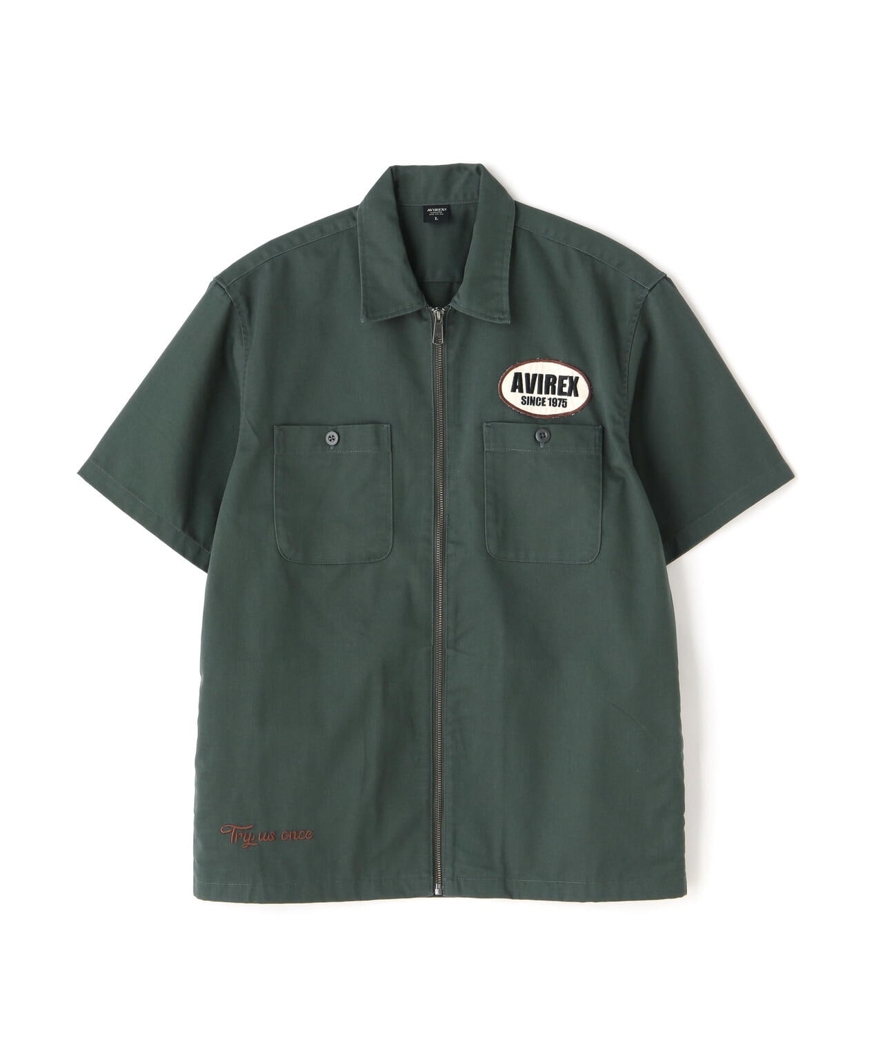 《WEB&DEPOT限定》SHORT SLEEVE ZIP UP WORK SHIRT /ジップアップ ワークシャツ / AVIREX 