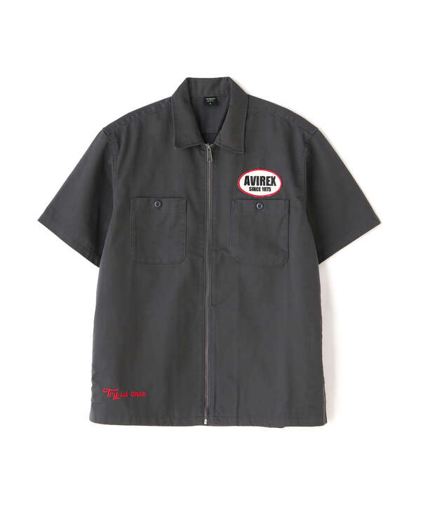 WEB&DEPOT限定》SHORT SLEEVE ZIP UP WORK SHIRT /ジップアップ ワーク