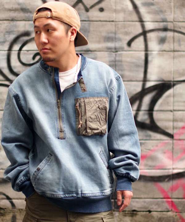 【WEB限定】【TYPE BLUE】ジョグデニム プルオーバー/JOG DENIM PULLOVER