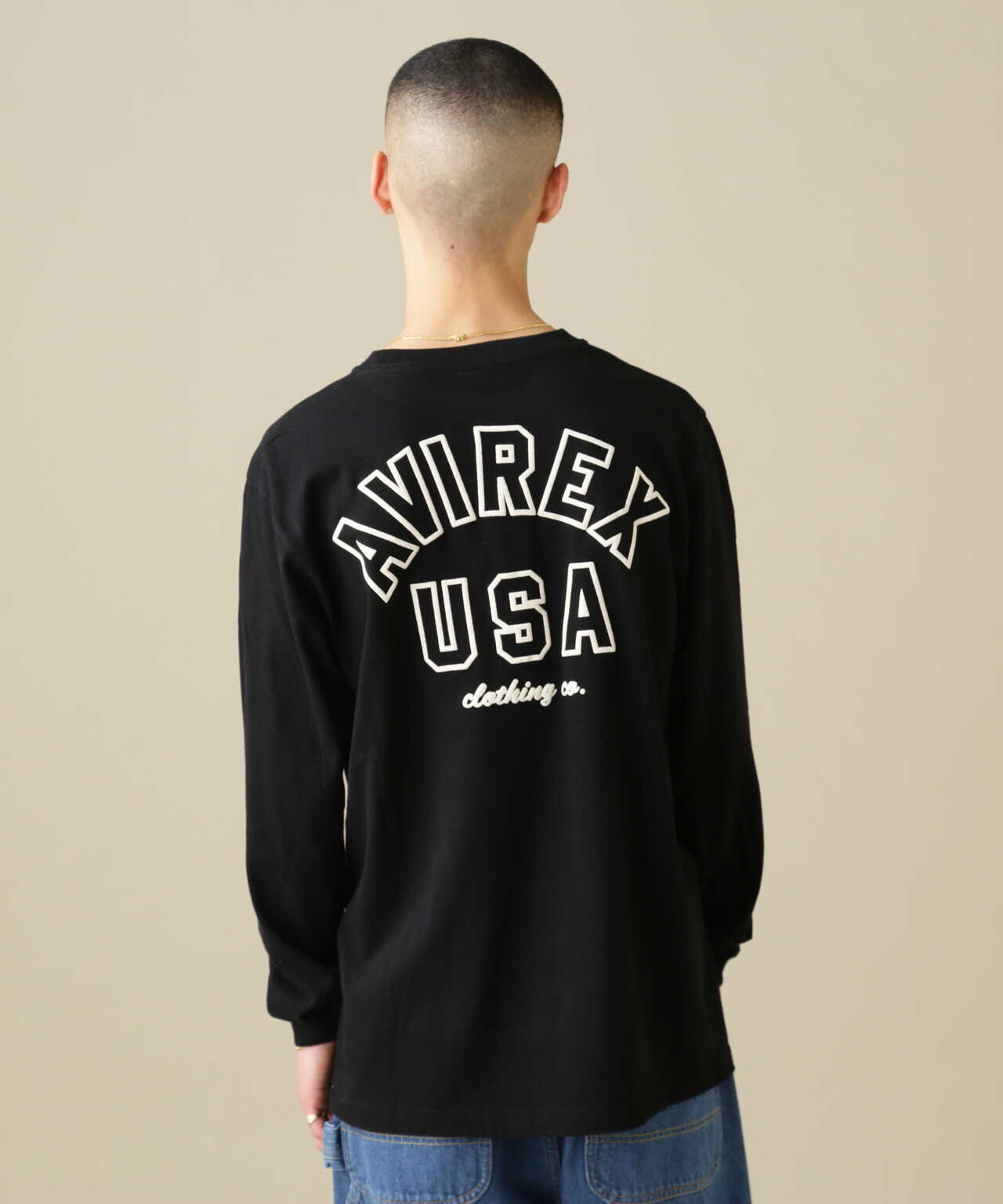 WEB&DEPOT限定】LONG SLEEVE T-SHIRT AVIREX USA / ロングスリーブ Ｔ 