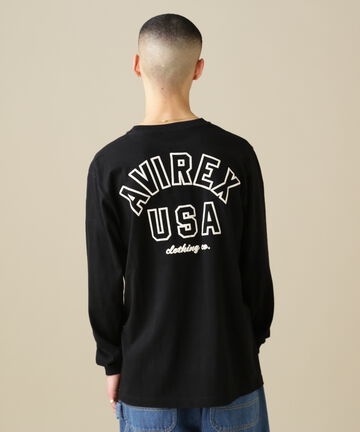 【WEB&DEPOT限定】LONG SLEEVE T-SHIRT AVIREX USA / ロングスリーブ Ｔシャツ アヴィレックス USA