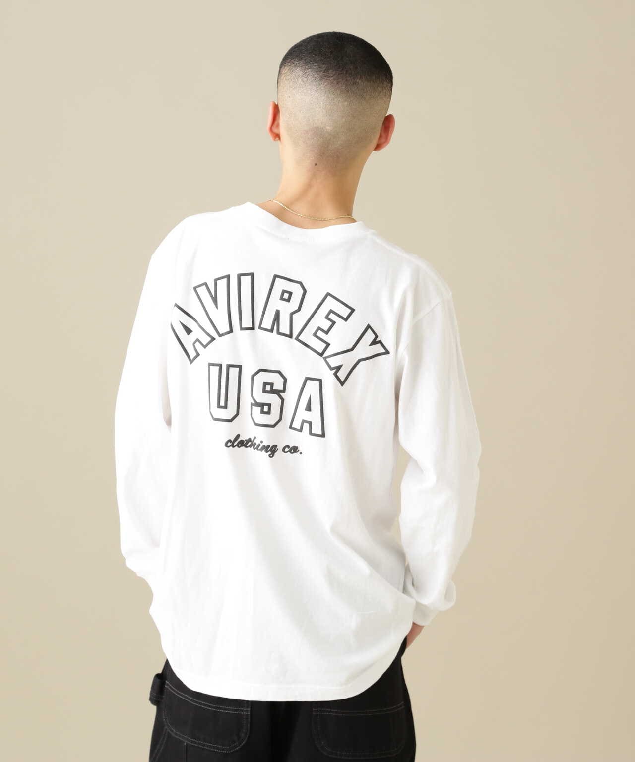 WEB&DEPOT限定】LONG SLEEVE T-SHIRT AVIREX USA / ロングスリーブ Ｔ