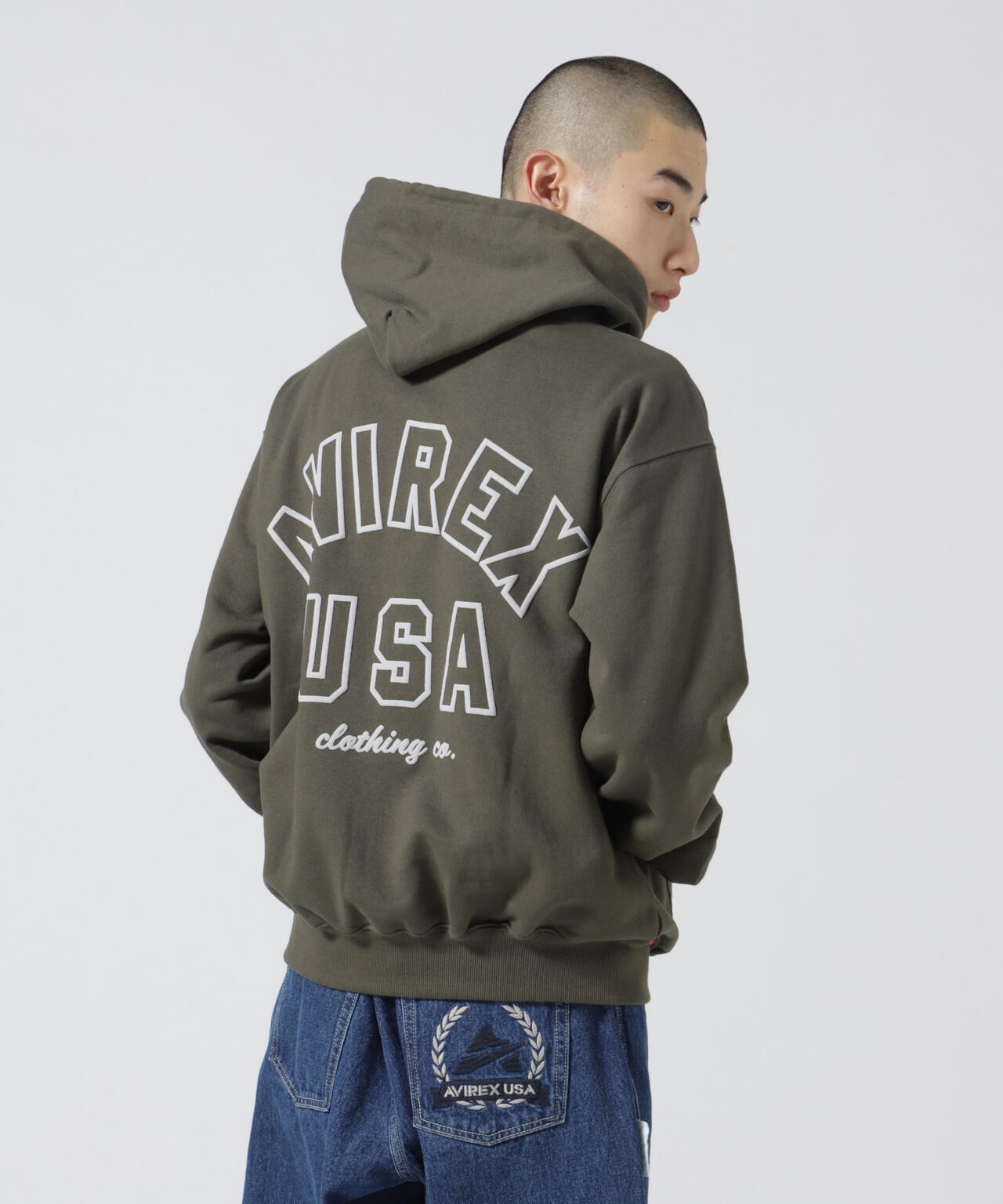 《WEB&DEPOT限定》AVIREX SWEAT PULL OVER PARKA / アヴィレックス スウェット プルオーバー パーカー