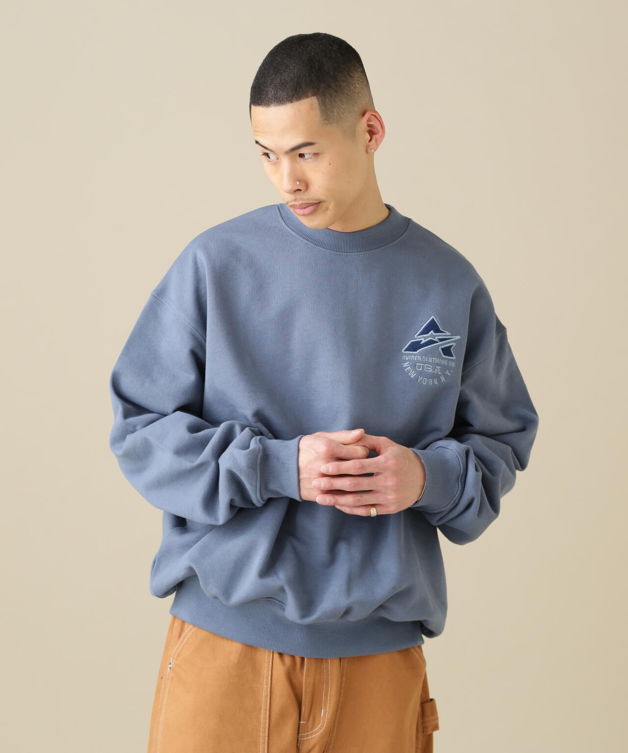 WEB&DEPOT限定】SAME TONE CREW NECK SWEAT/セイム トーン クルー 