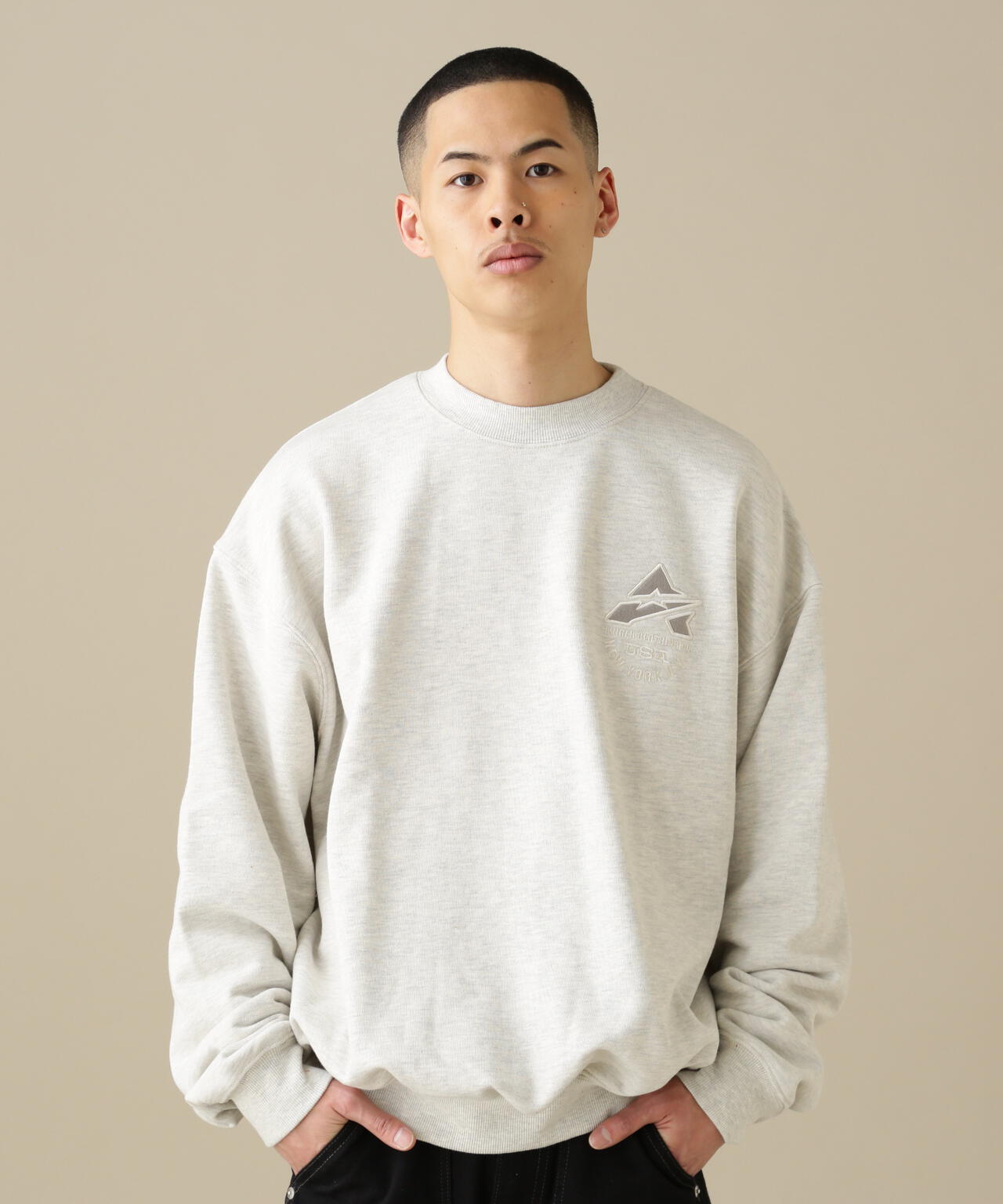 WEB&DEPOT限定】SAME TONE CREW NECK SWEAT/セイム トーン クルー 