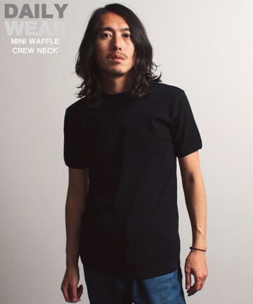 【DAILY】ミニワッフル クルーネック Tシャツ/MINI WAFFLE CREW NECK T-SHIRT