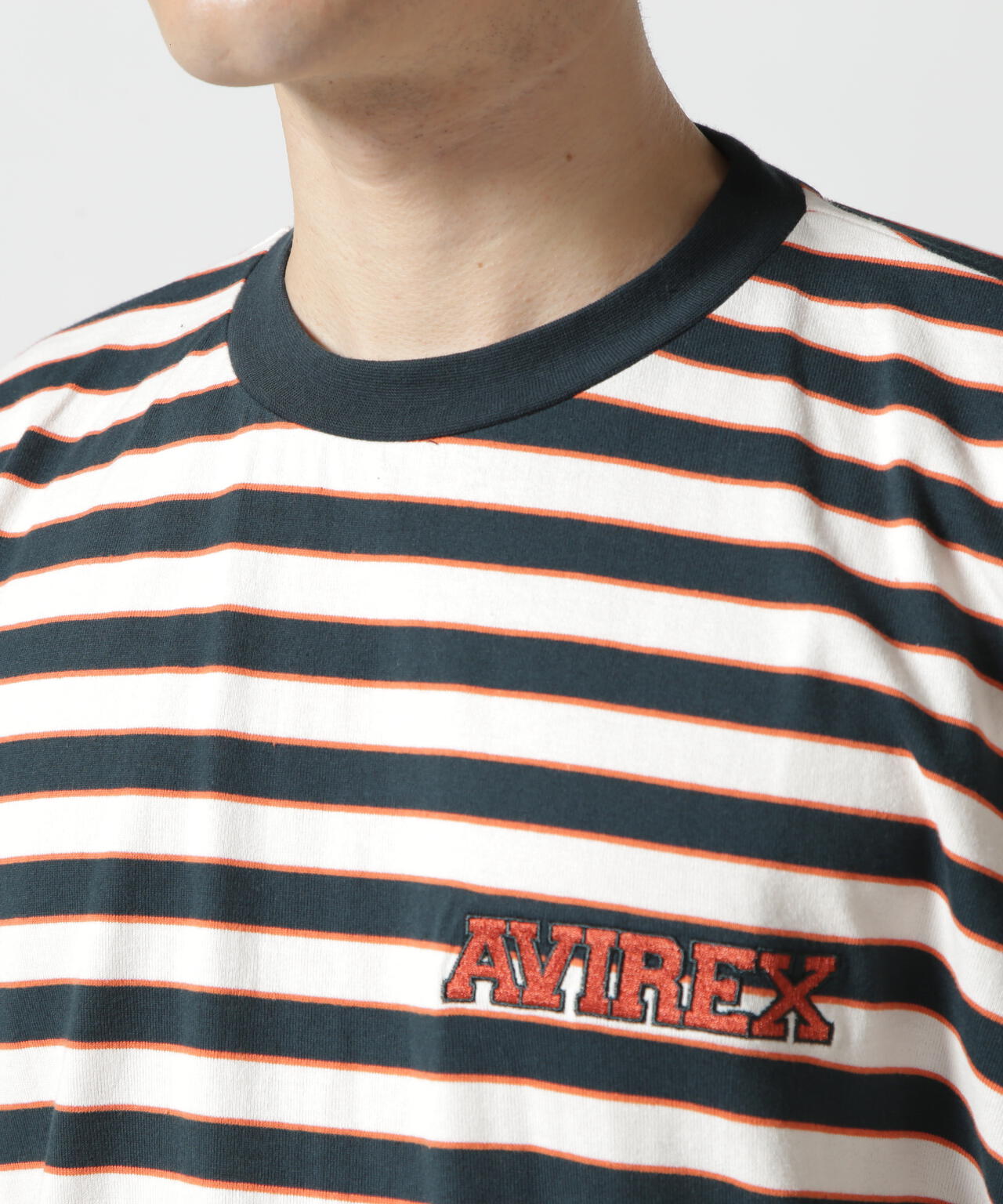 《WEB&DEPOT限定》BORDER LOGO SHORT SLEEVE T-SHIRT / ボーダー ロゴ 半袖 Tシャツ