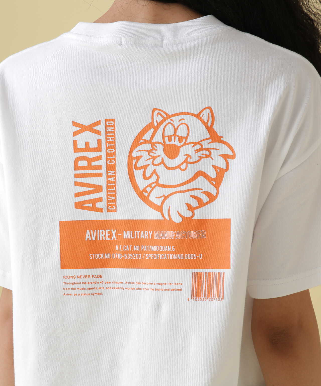 1COLOR TOMCAT T-SHIRT/ 1カラートムキャットTシャツ | AVIREX