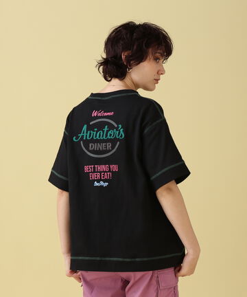 【直営店限定】AVIATORS DINNER EMB T-SHIRT/ アヴィエイターダイナー刺繍Tシャツ/AVIREX/Tシャツ