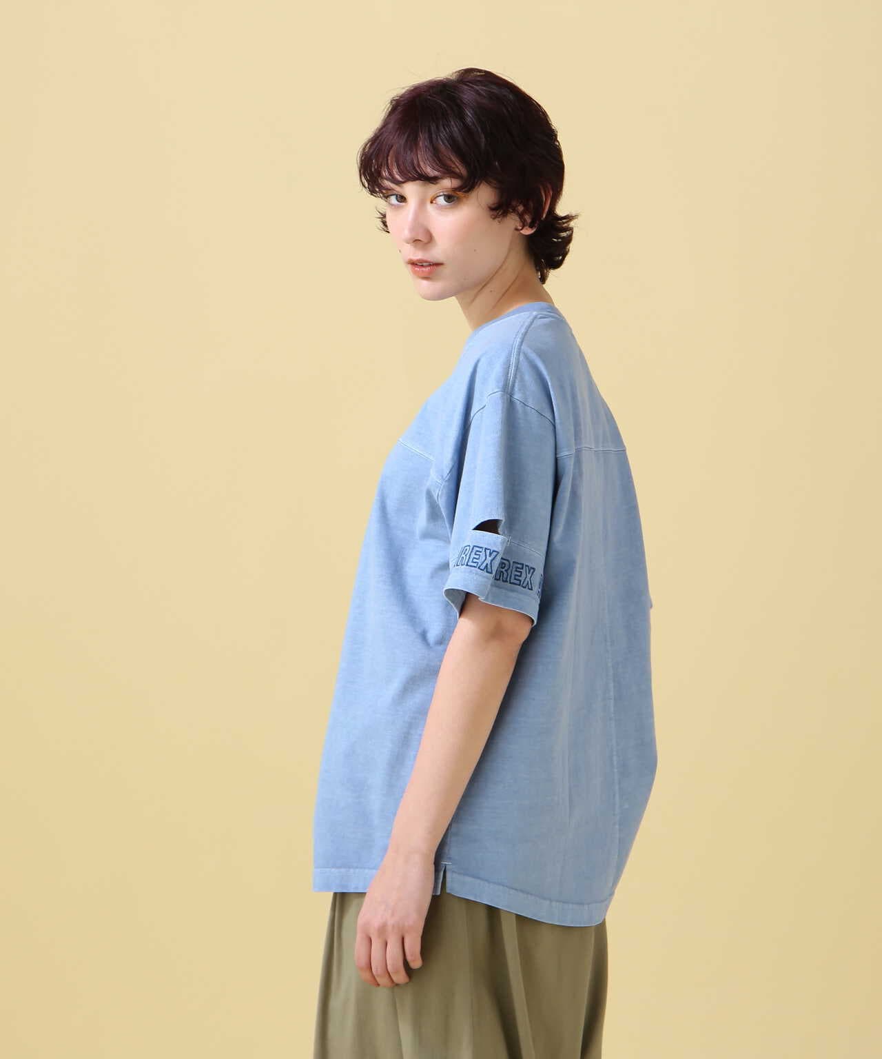 FADE WASH CUFFS OPEN EMBROIDERY TOPS/Tシャツ/AVIREX | AVIREX 
