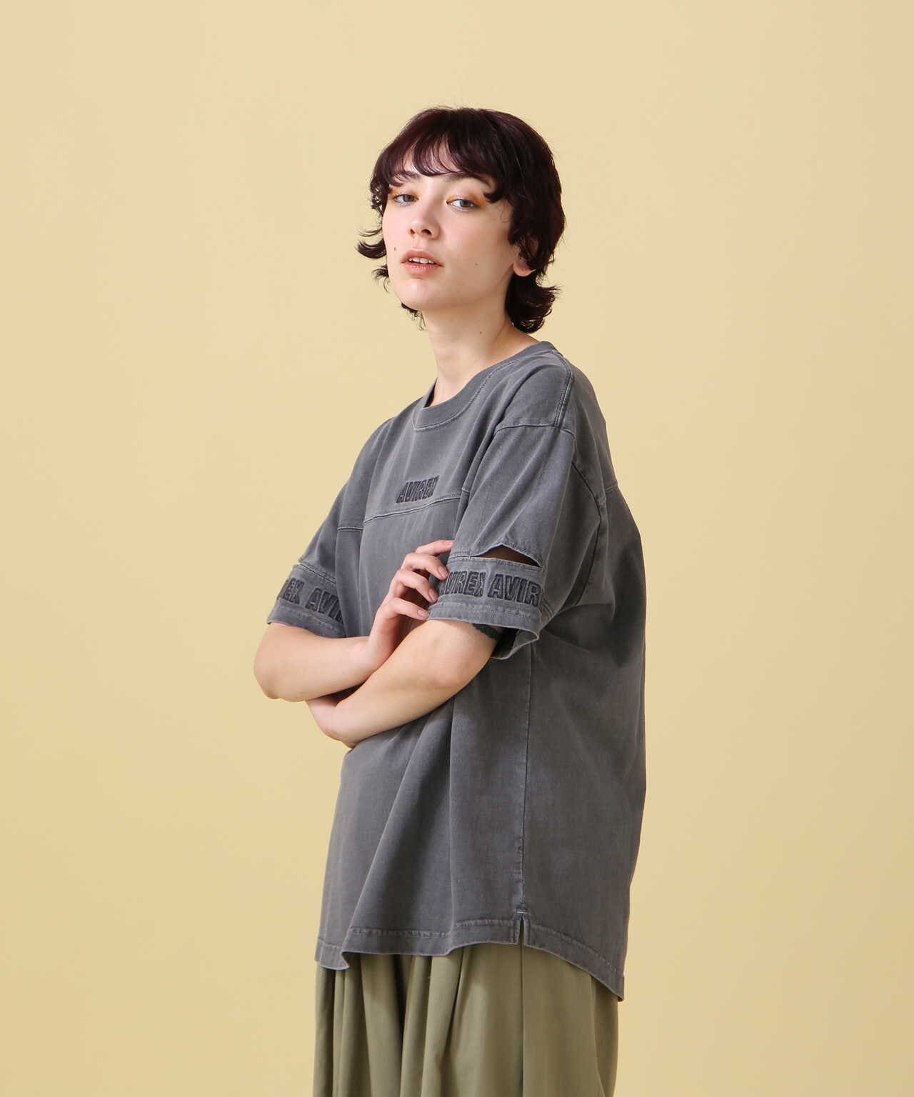 FADE WASH CUFFS OPEN EMBROIDERY TOPS/Tシャツ/AVIREX | AVIREX ( アヴィレックス ) | US  ONLINE STORE（US オンラインストア）