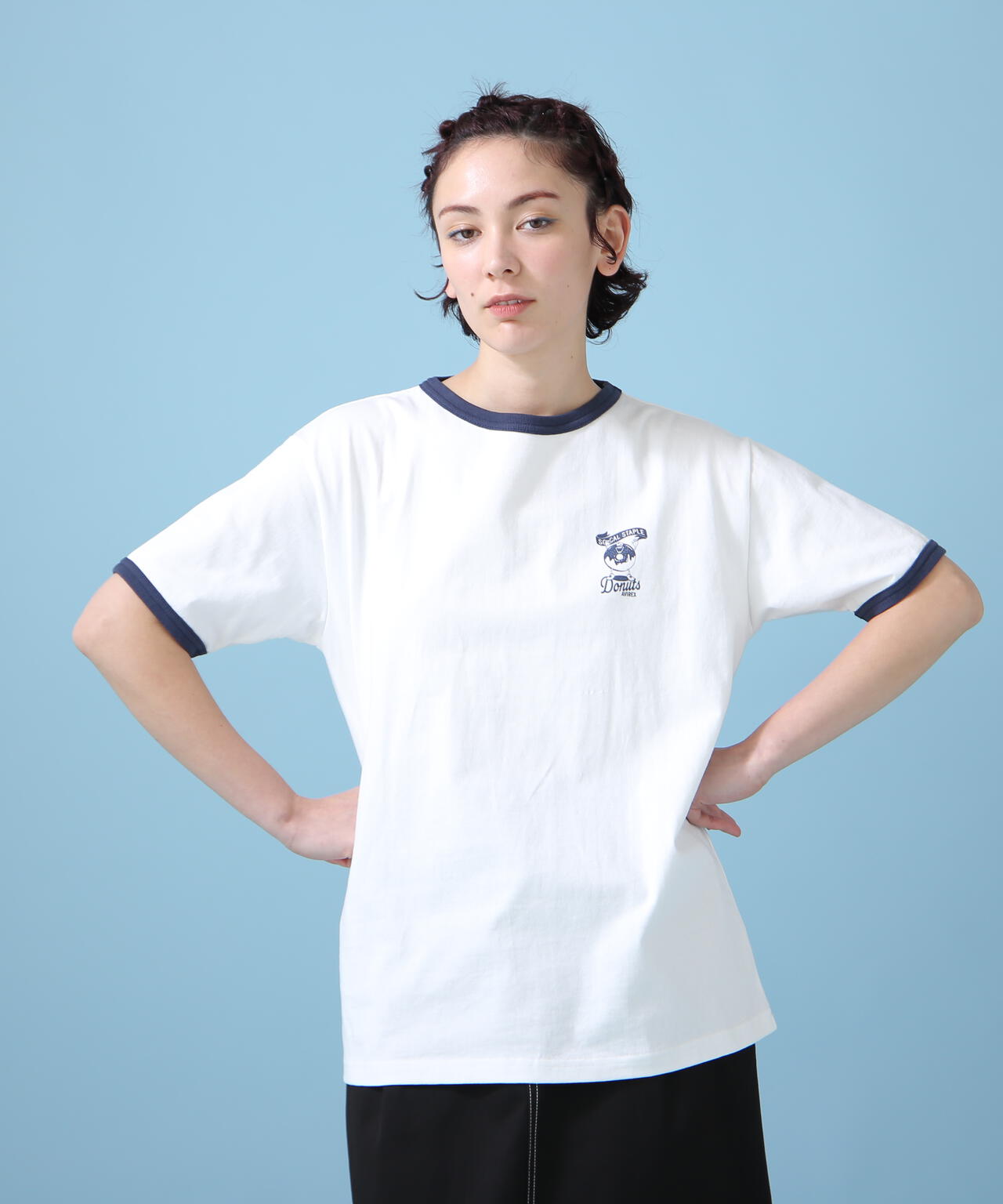 WEB&DEPOT限定》DOUNUT ONE POINT RINGER T-SHIRT/Ｔシャツ/ | AVIREX