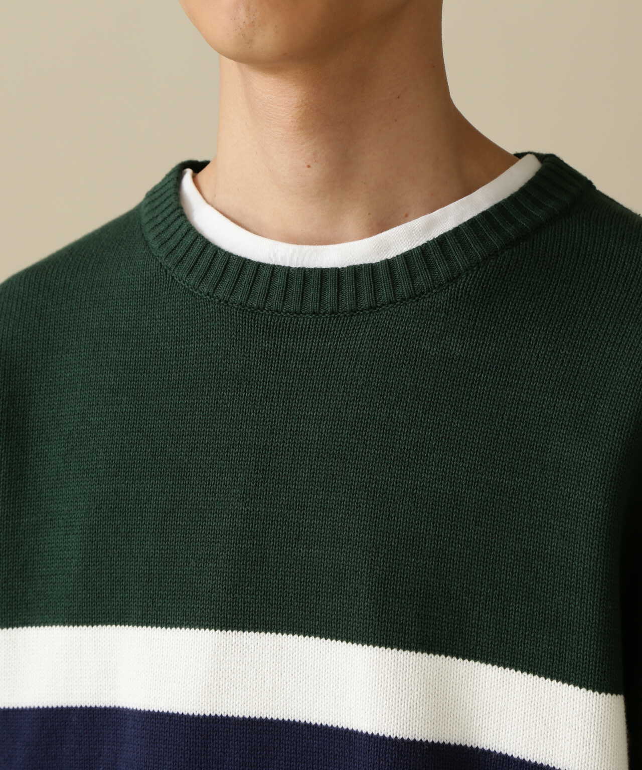 PANELLED BORDER LOGO KNIT / パネル ボーダー ロゴ ニット | AVIREX 