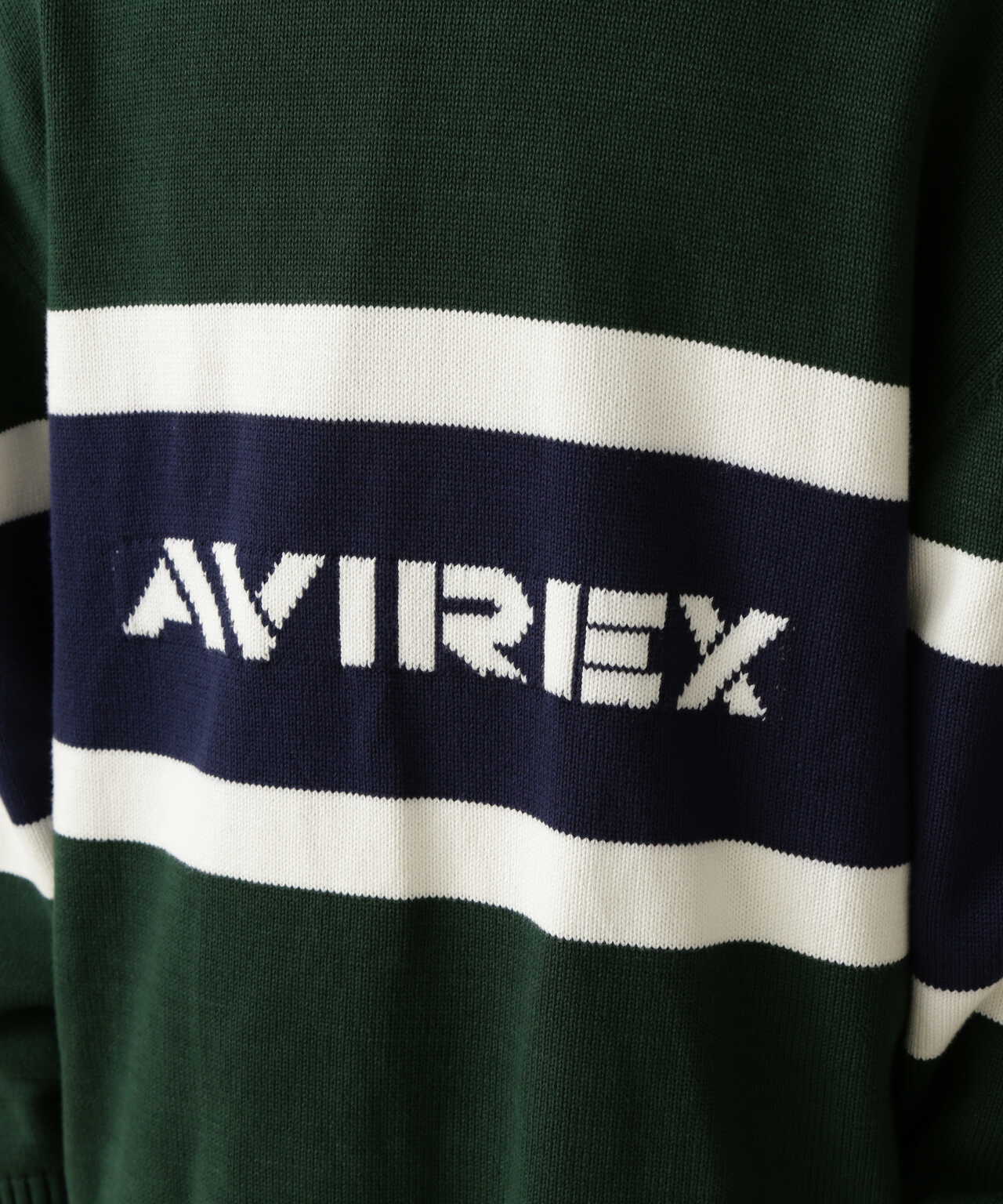 PANELLED BORDER LOGO KNIT / パネル ボーダー ロゴ ニット | AVIREX ...