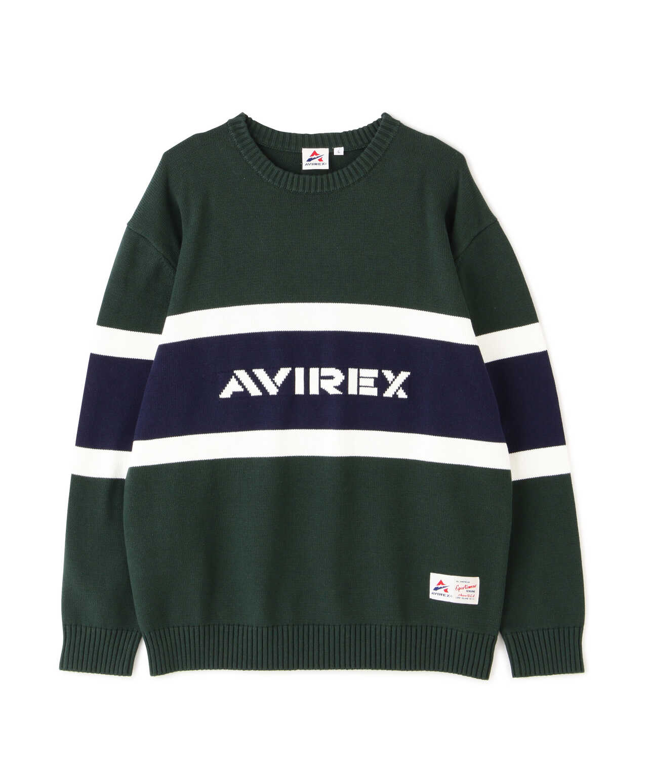 PANELLED BORDER LOGO KNIT / パネル ボーダー ロゴ ニット | AVIREX ...