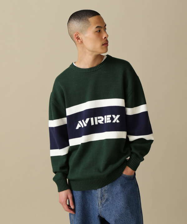 PANELLED BORDER LOGO KNIT / パネル ボーダー ロゴ ニット