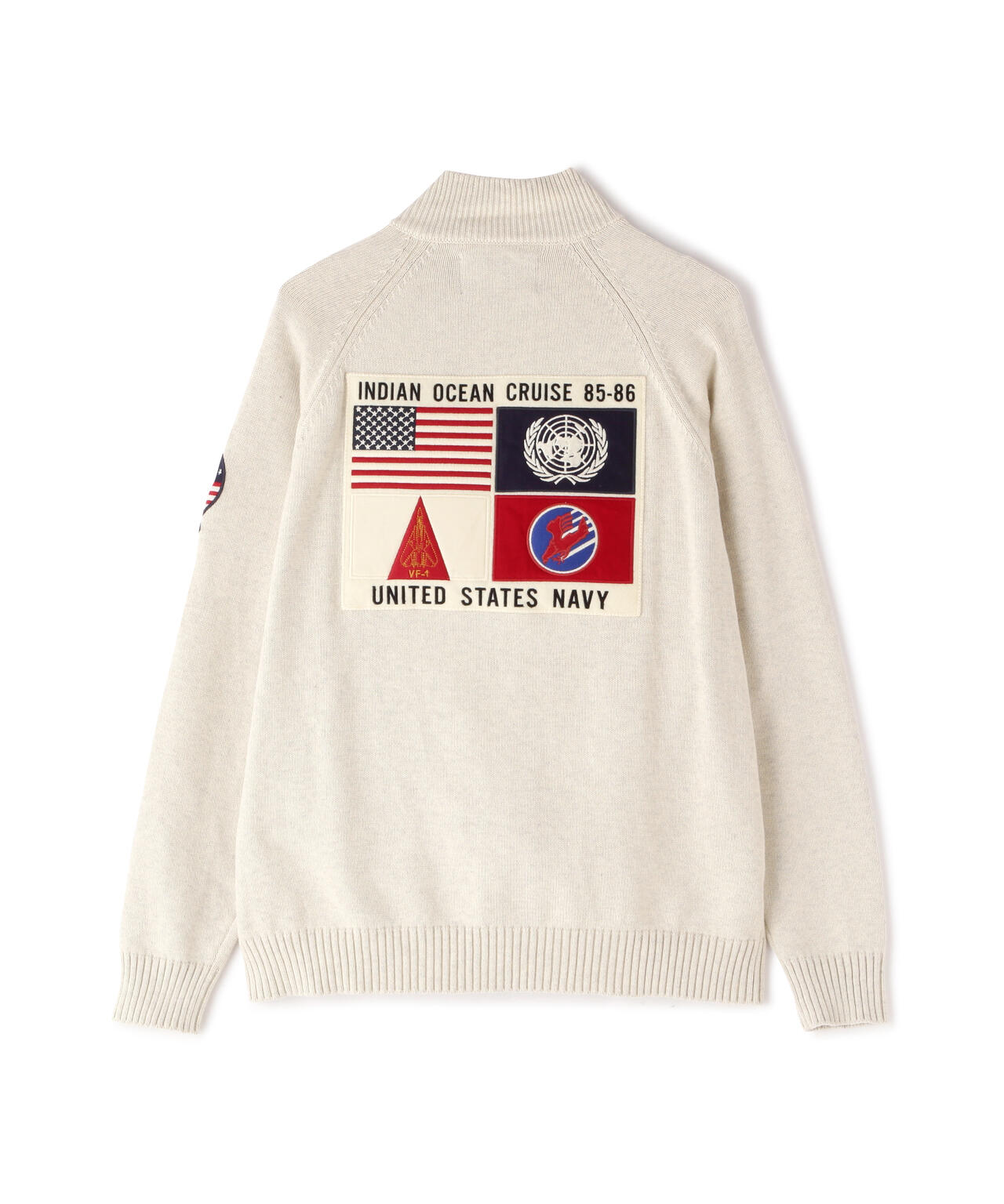 COTTON STAND ZIP SWEATER TOPGUN / コットン スタンド ジップアップ 