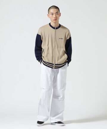 《直営店限定》RIB LINE ZIP KNIT/ リブラインジップニット