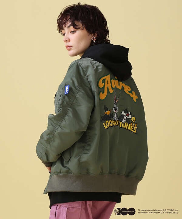 《WB/AVIREX》LOONEY TUNES COLLECTION　LIGHT MA-1 JACKET