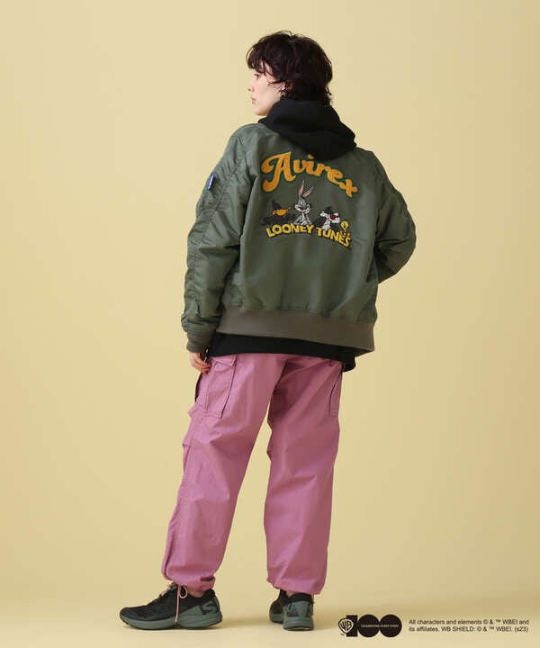 《WB/AVIREX》LOONEY TUNES COLLECTION　LIGHT MA-1 JACKET