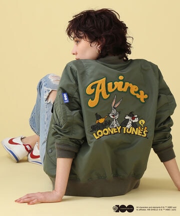 《WB/AVIREX》LOONEY TUNES COLLECTION　LIGHT MA-1 JACKET