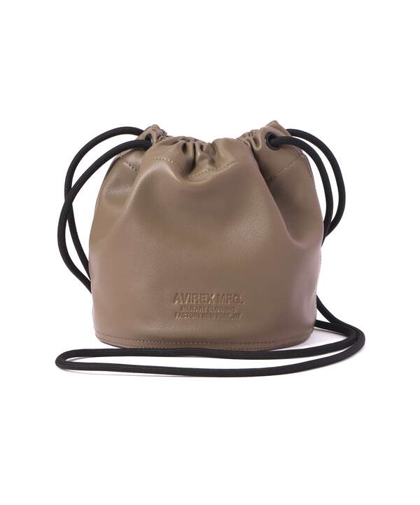 直営店限定》FAKE LEATHER DREWSTRING BAG/ フェイクレザー ドロー