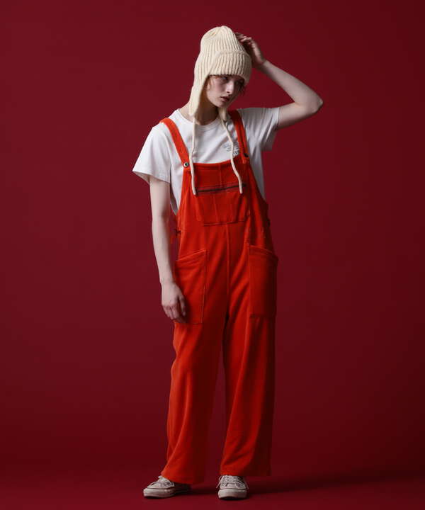 《COLLECTION》L-VELOR OVERALL/ ベロア オーバーオール