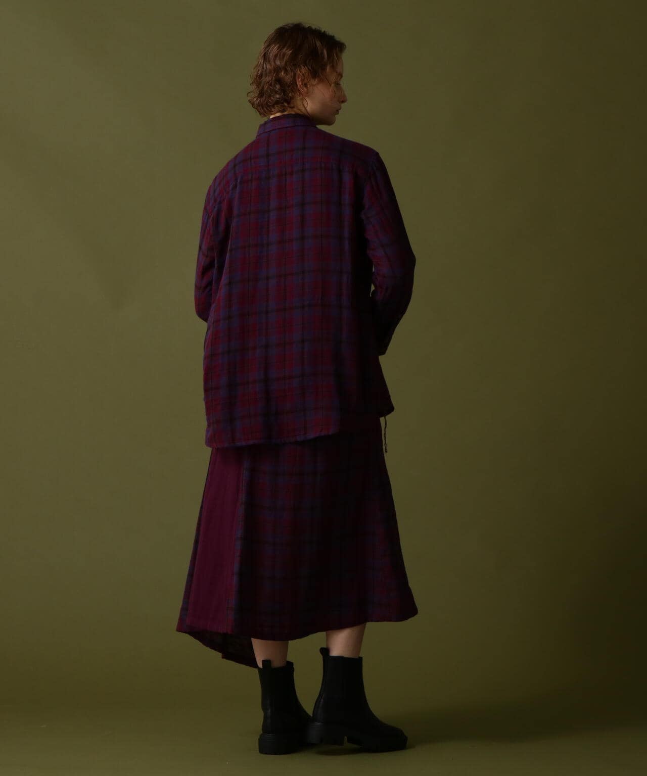 《直営店限定》DOUBLE GAUZE MULTI CHECK SKIRT/ ダブルガーゼ マルチチェックスカート