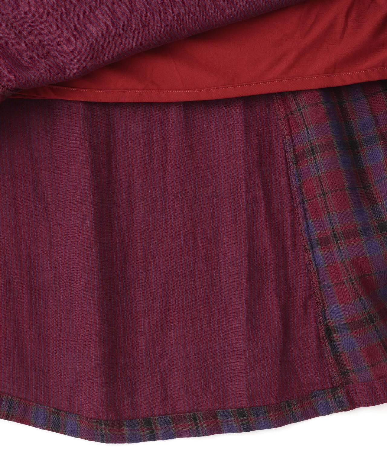 《直営店限定》DOUBLE GAUZE MULTI CHECK SKIRT/ ダブルガーゼ マルチチェックスカート