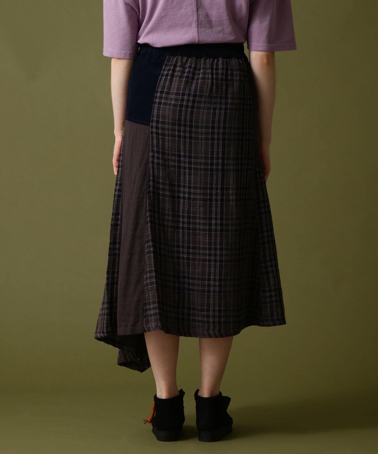 《直営店限定》DOUBLE GAUZE MULTI CHECK SKIRT/ ダブルガーゼ マルチチェックスカート