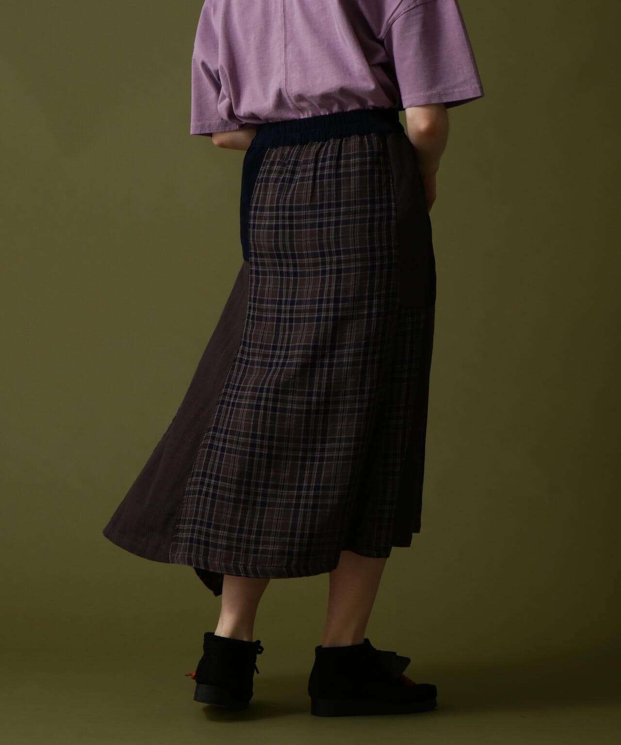 《直営店限定》DOUBLE GAUZE MULTI CHECK SKIRT/ ダブルガーゼ マルチチェックスカート