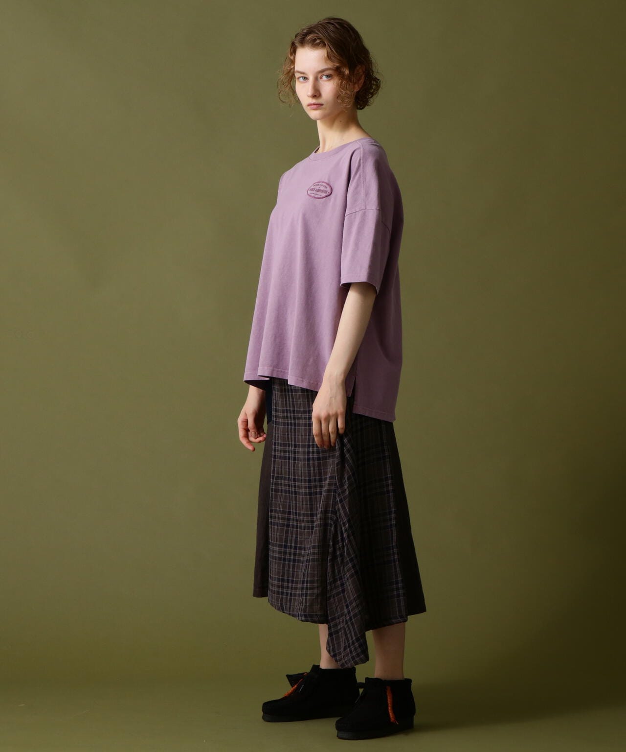 《直営店限定》DOUBLE GAUZE MULTI CHECK SKIRT/ ダブルガーゼ マルチチェックスカート