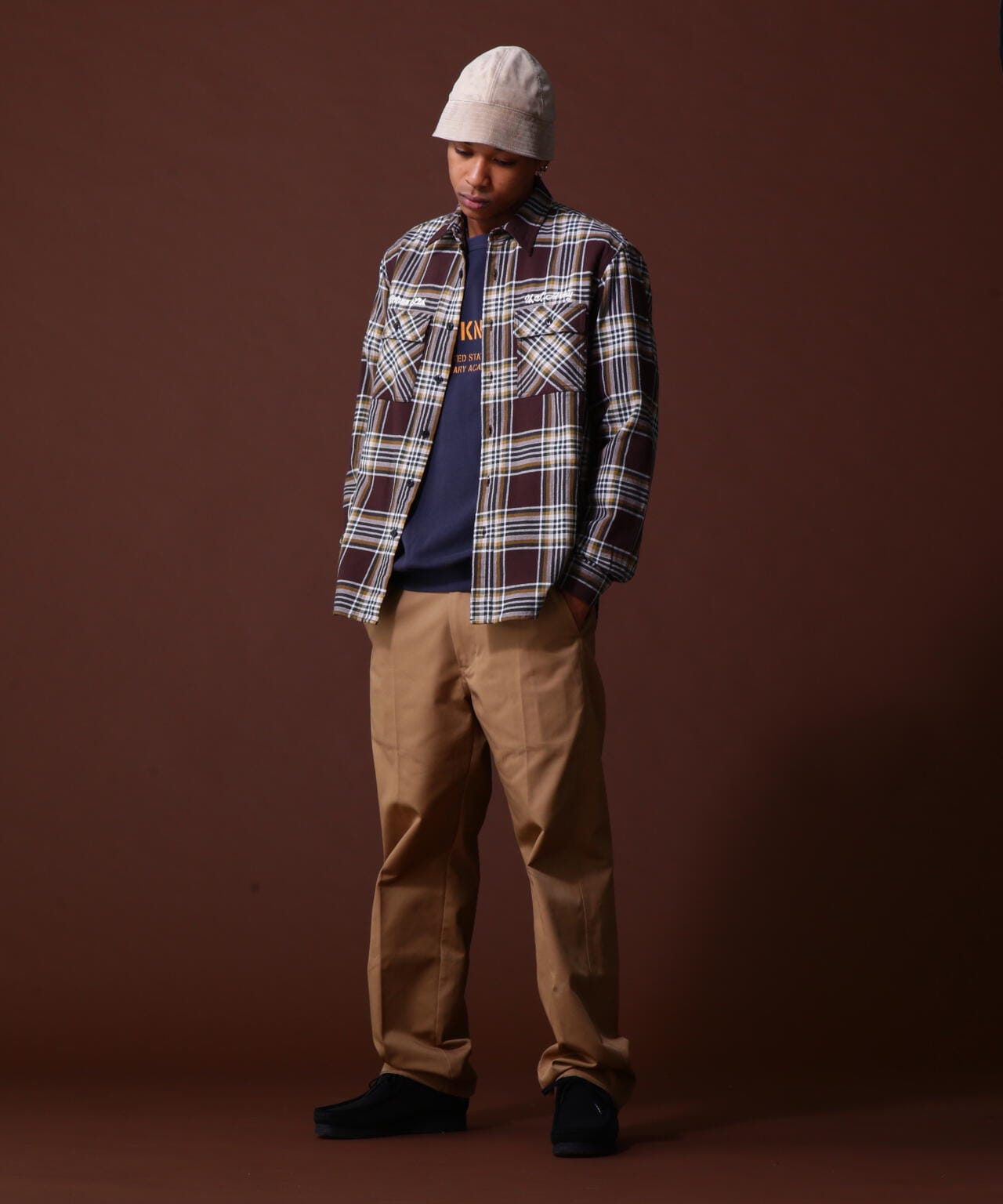 COLLECTION》COTTON CHECK EMBROIDERY SHIRT | AVIREX