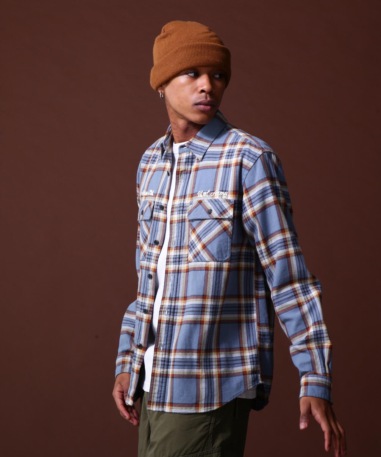 COLLECTION》COTTON CHECK EMBROIDERY SHIRT | AVIREX
