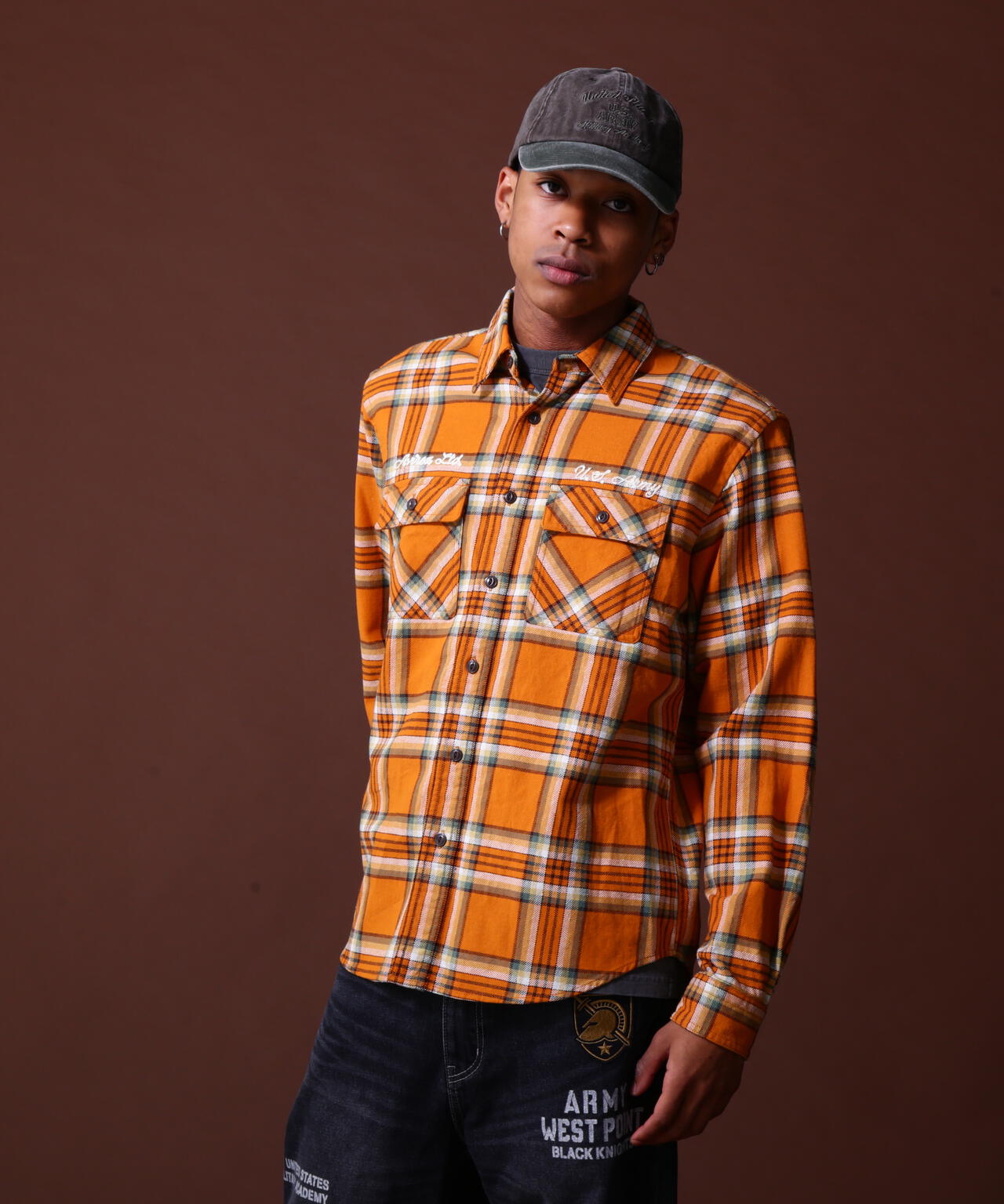 COLLECTION》COTTON CHECK EMBROIDERY SHIRT | AVIREX