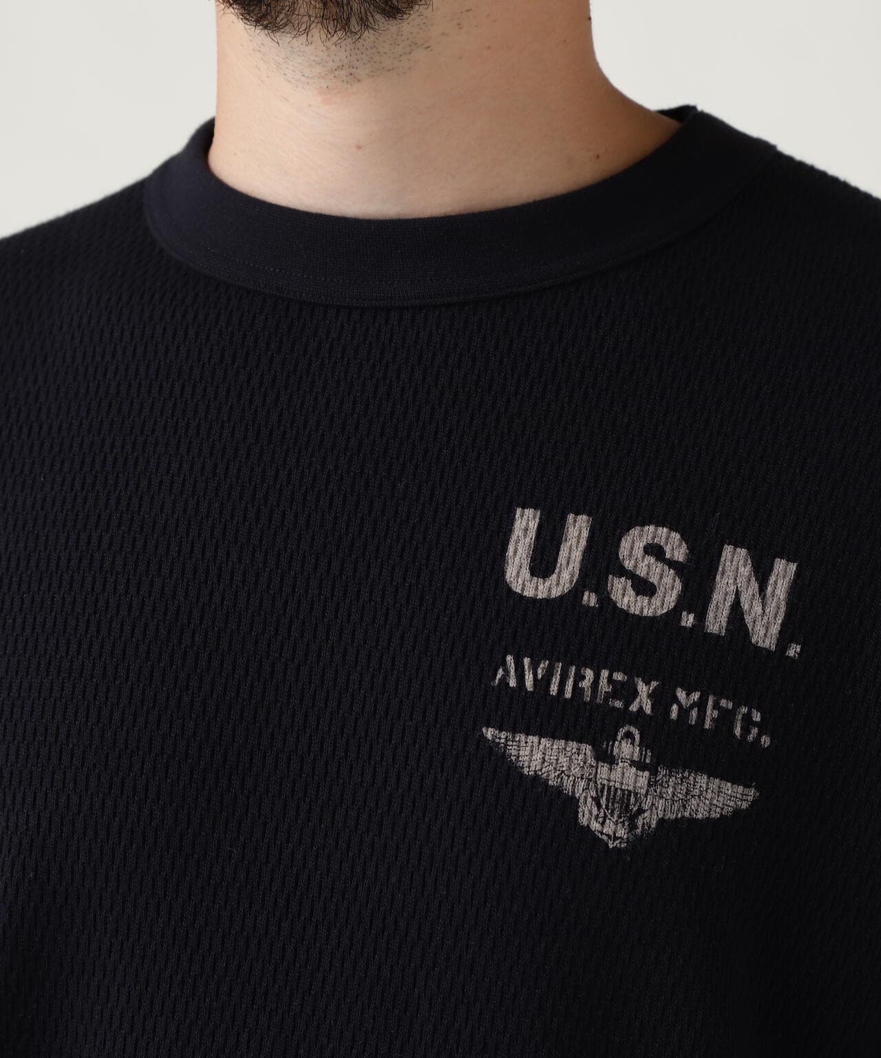 NAVAL L/S WAFFLE T-SHIRT | AVIREX ( アヴィレックス ) | US ONLINE