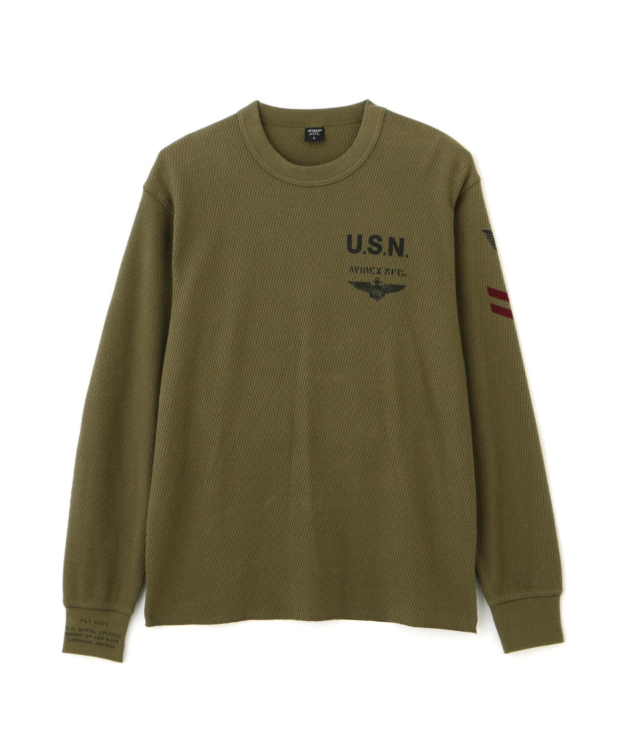 NAVAL L/S WAFFLE T-SHIRT | AVIREX ( アヴィレックス ) | US ONLINE