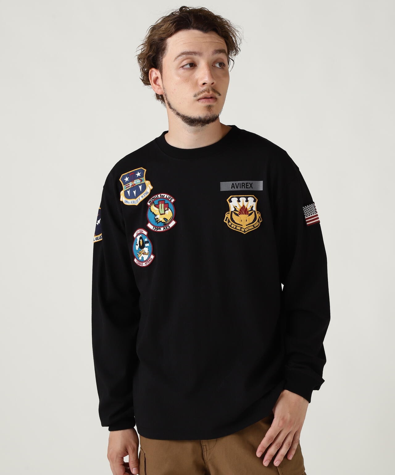 L/S N.Y. A.N.G PATCH T-SHIRT | AVIREX ( アヴィレックス ) | US ...