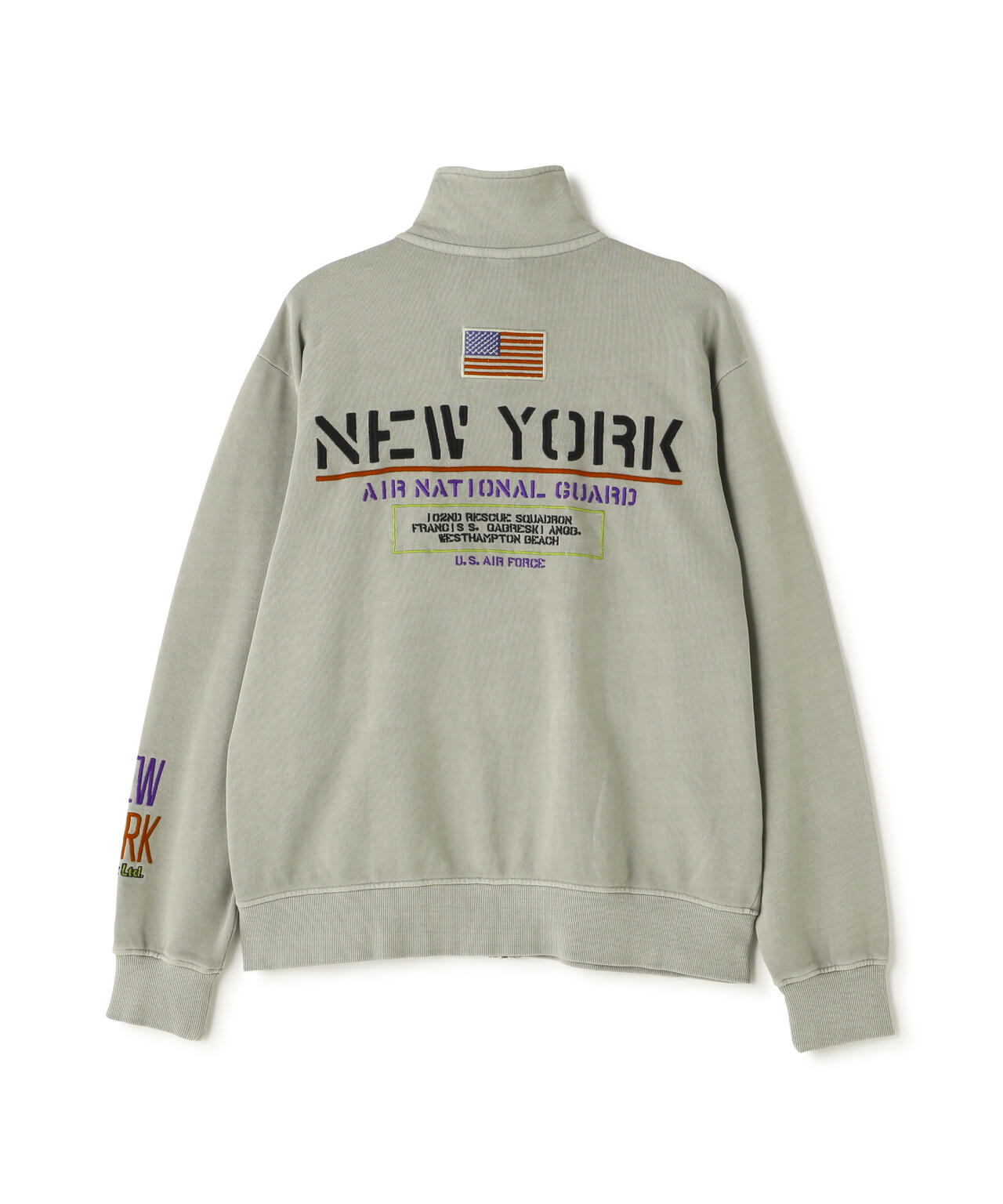 L/S FADE WASH STAND ZIP SWEAT NYC ANG