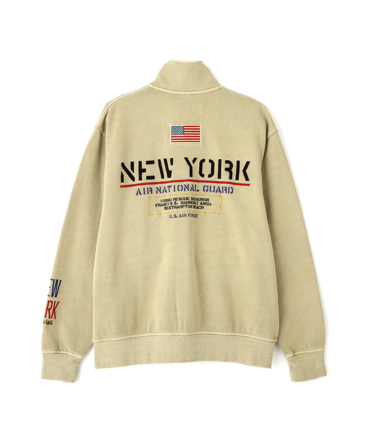 L/S FADE WASH STAND ZIP SWEAT NYC ANG