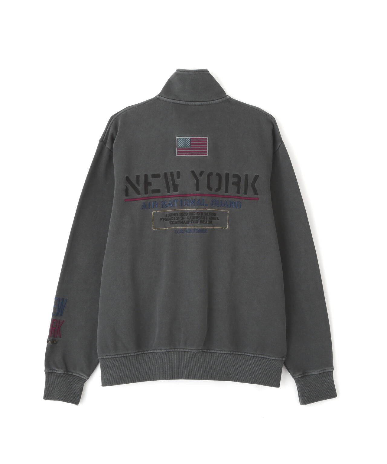 L/S FADE WASH STAND ZIP SWEAT NYC ANG