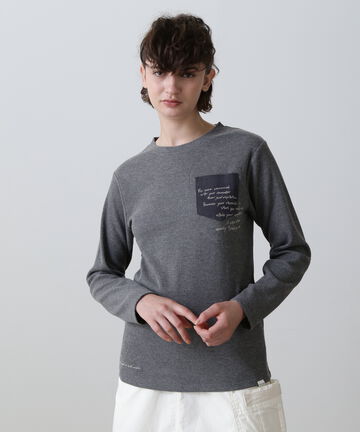 EMBROIDERED POCKET WAFFLE T-SHIRT/刺繍ポケットワッフルTシャツ