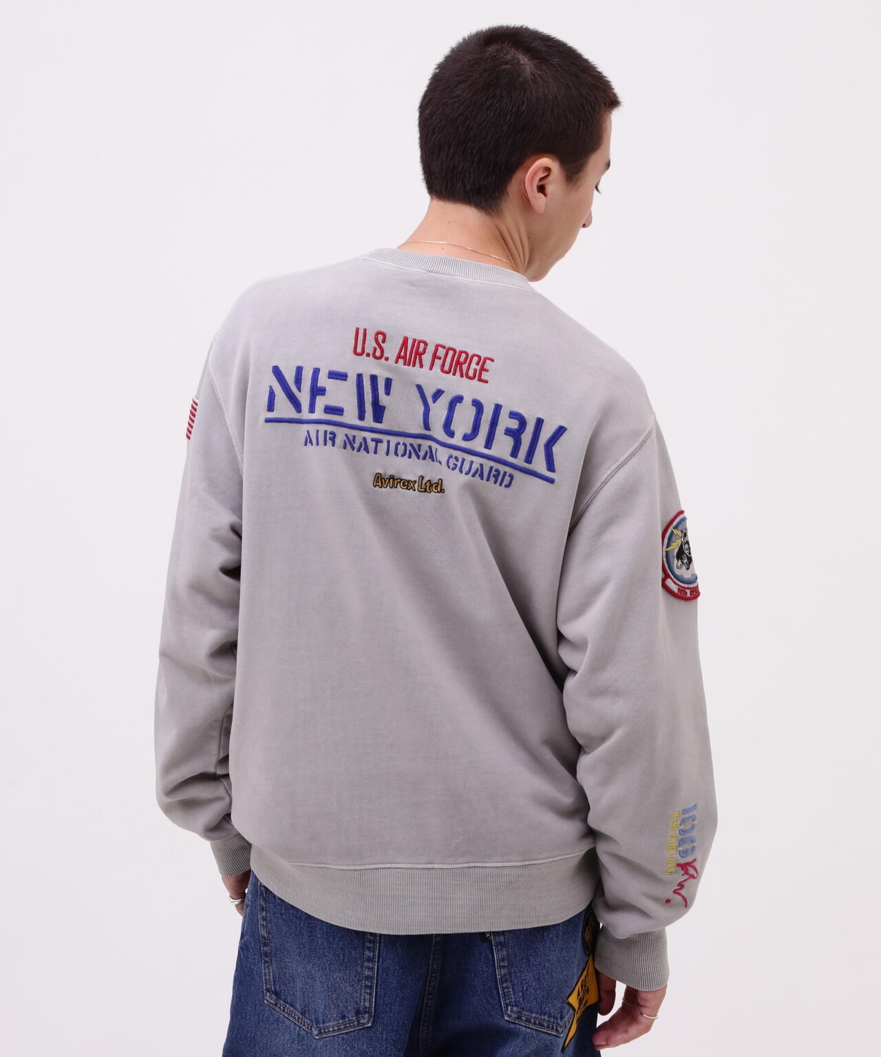 FADE WASH CREW NECK SWEAT NEW YORK ANG | AVIREX ( アヴィレックス